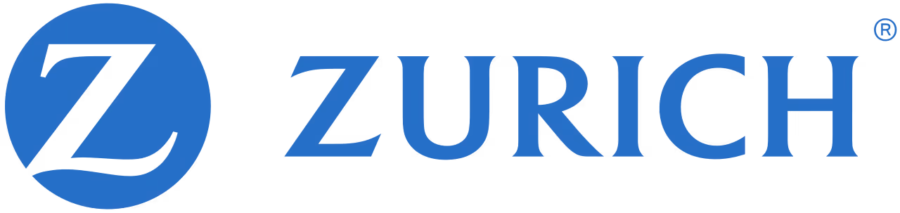 Zurich Insurance Group logo with a stylized blue Z inside a circle and the word 'ZURICH' in blue uppercase letters.